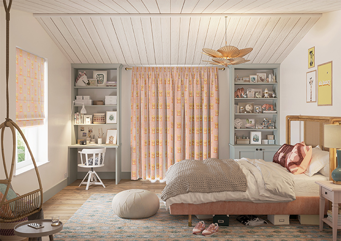 Little Bear, Peach Sorbet - Made to Measure Curtains - Image 15